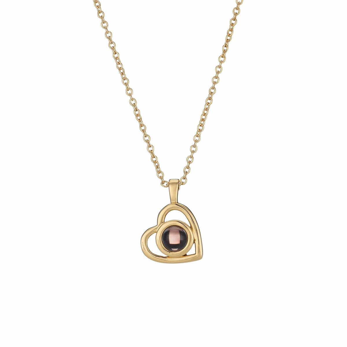 Collier Projection Photo Cachée Cœur Personnalisé